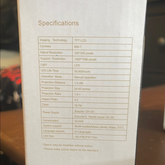 White LED Projector with Remote - Picture 4 of 5